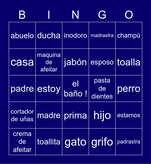 baño bingo :) Bingo Card