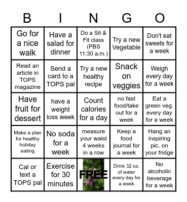 TOPS Bingo Card