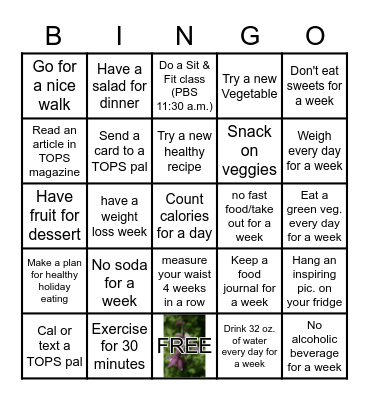 TOPS Bingo Card
