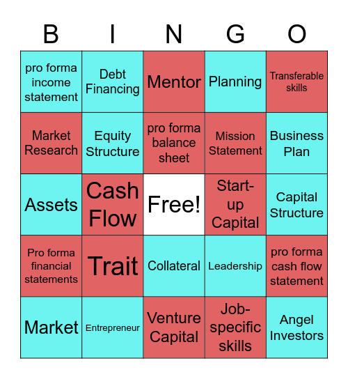 Entrepreneurship Bingo Card