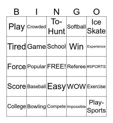 We are the Champs List 1 Bingo Card