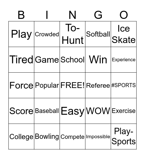 We are the Champs List 1 Bingo Card
