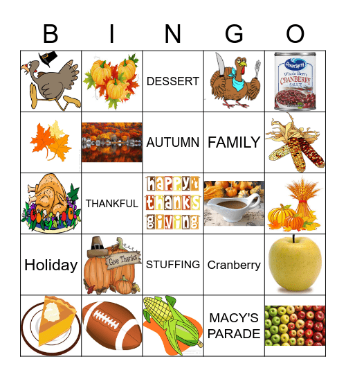 THANKSGIVING Bingo Card