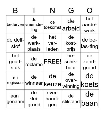 Taalactief thema's 1 en 2  groep 6 Bingo Card