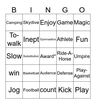 We Are The Champs List 2 Bingo Card