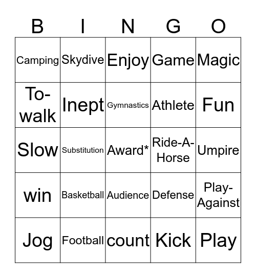 We Are The Champs List 2 Bingo Card