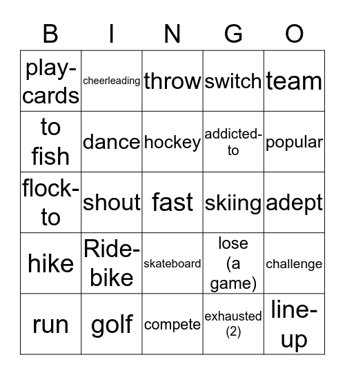 We Are The Champs List 3 Bingo Card