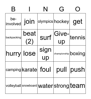 We Are The Champs List 4 Bingo Card