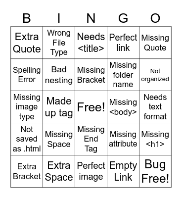 HTML Bingo Card