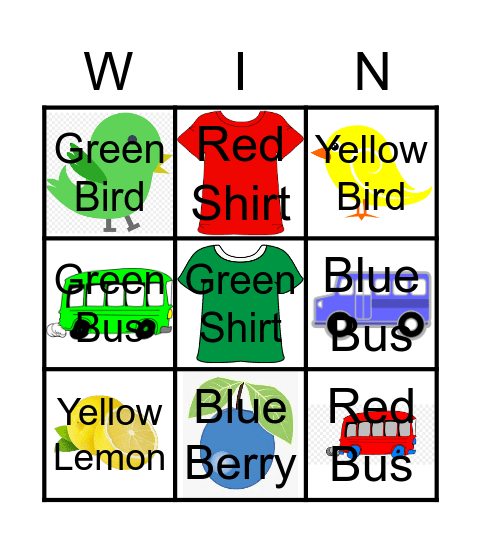 Color Bingo Card