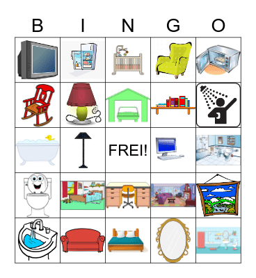 Haus Bingo mit Bilder Bingo Card