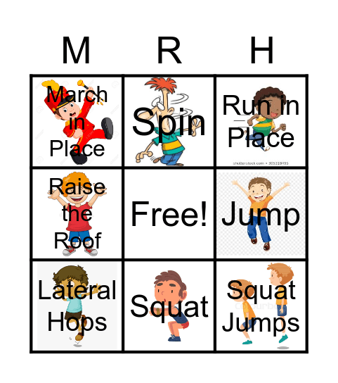 Exercise Bingo! Bingo Card