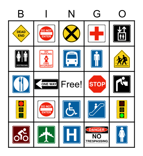 Safety & Community Signs Bingo Card