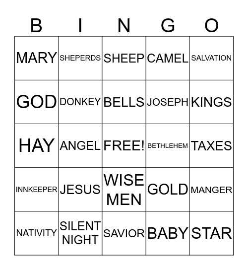 CHRISTmas Bingo Card