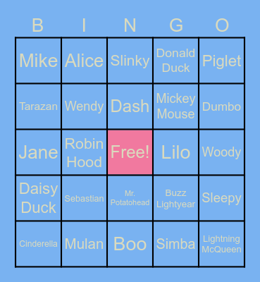 DISNEY BINGO! Bingo Card