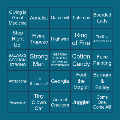 GAFP BIG TOP BINGO! Bingo Card