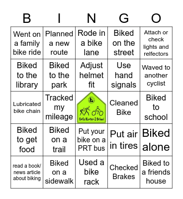 Bike Safety BINGO Card