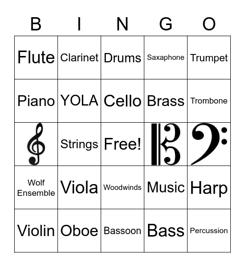 MUSIC GAME Bingo Card