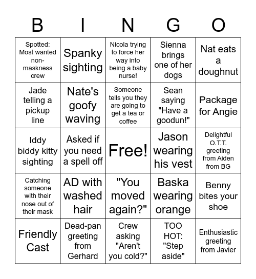 COVID Bingo Card