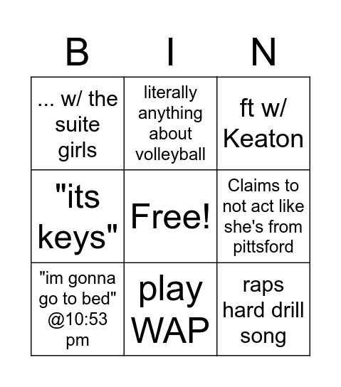 Annarae Bingo Card