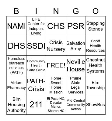 Resource BINGO Card