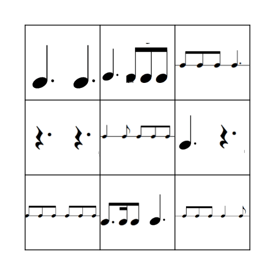 Compound Time Bingo Card