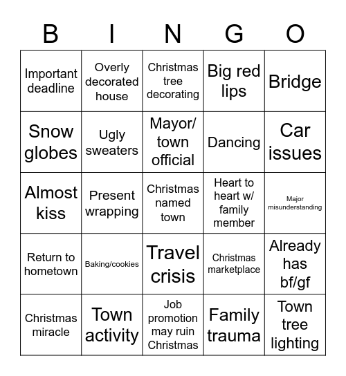 ❄️ Hallmark Bingo ❄️ Bingo Card