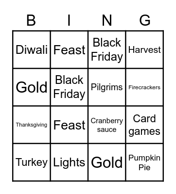 CAI_Diwali_Thanksgiving Bingo Card