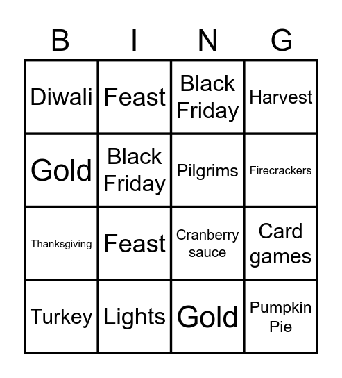 CAI_Diwali_Thanksgiving Bingo Card