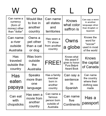 Global Bingo Card