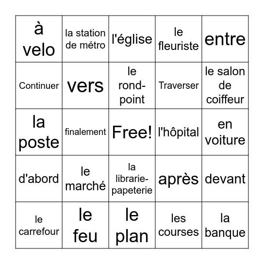 Bien Dit Chapter 9 Part 1 Bingo Card