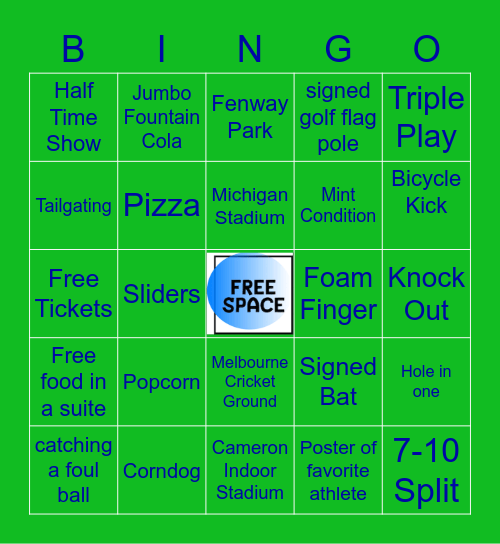 I LOVE SPORTS Bingo Card