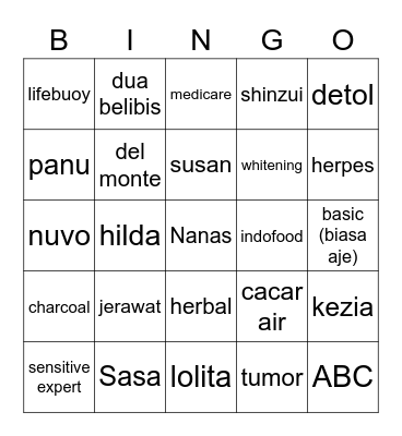 Bingo Ujin Bingo Card