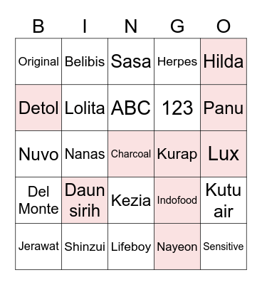 Punya MARK Bingo Card