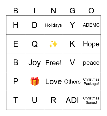 Christmas Bingo Try 🎄 Bingo Card