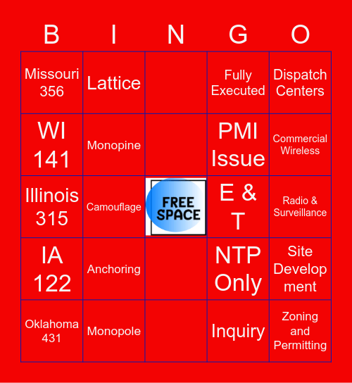 Pyramid US Cellular Game Bingo Card