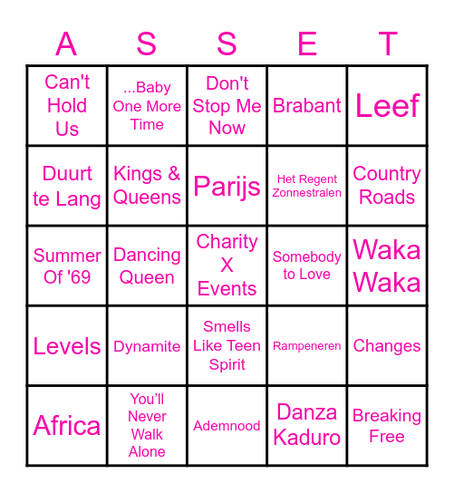 Disco Bingo Asset Economics Bingo Card