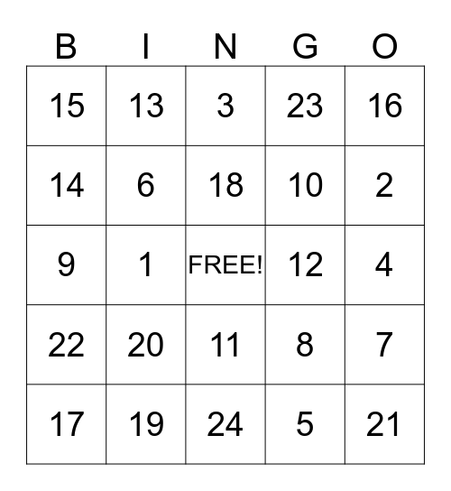 Winter Wonderland Bingo  Bingo Card