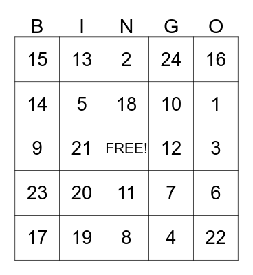 Winter Wonderland Bingo  Bingo Card