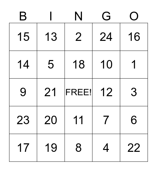 Winter Wonderland Bingo  Bingo Card