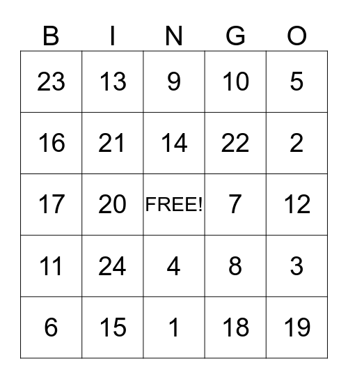 Winter Wonderland Bingo Card