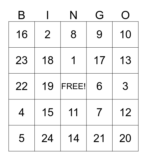 Winter Wonderland Bingo  Bingo Card