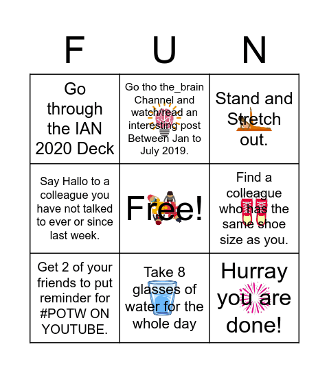 Ice Breaker Bingo Card