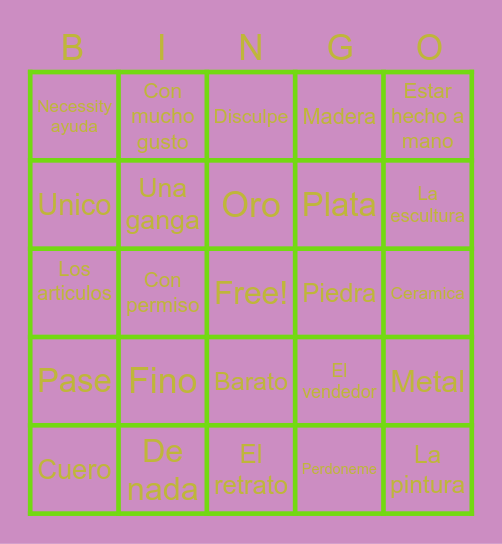 Lets go to the mall Bingo Card