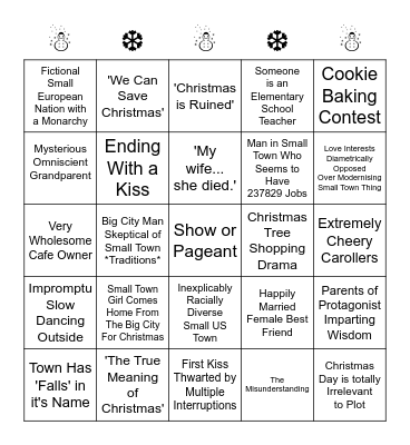 CHRISTMAS MOVIE BINGO Card