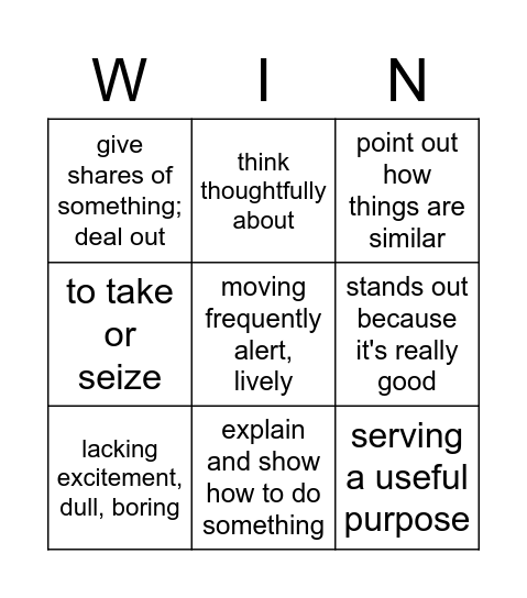 substep 4.4 Bingo Card