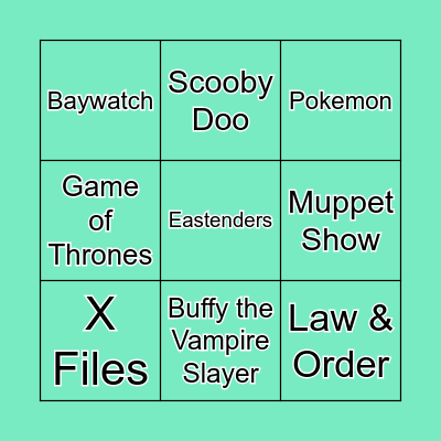 TV Theme Bingo Card