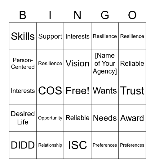 BINGO with TASC Bingo Card