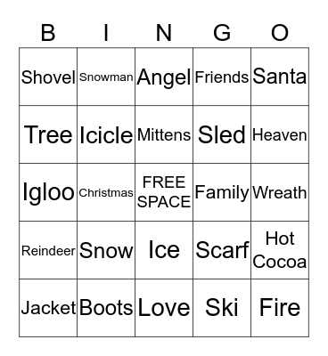 Winter Wonderland Bingo Card