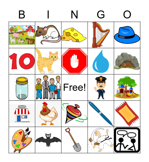 -en, -op, -at,a Bingo Card